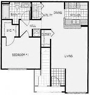 Floor plan 1 Bedroom 1 Bathroom A1