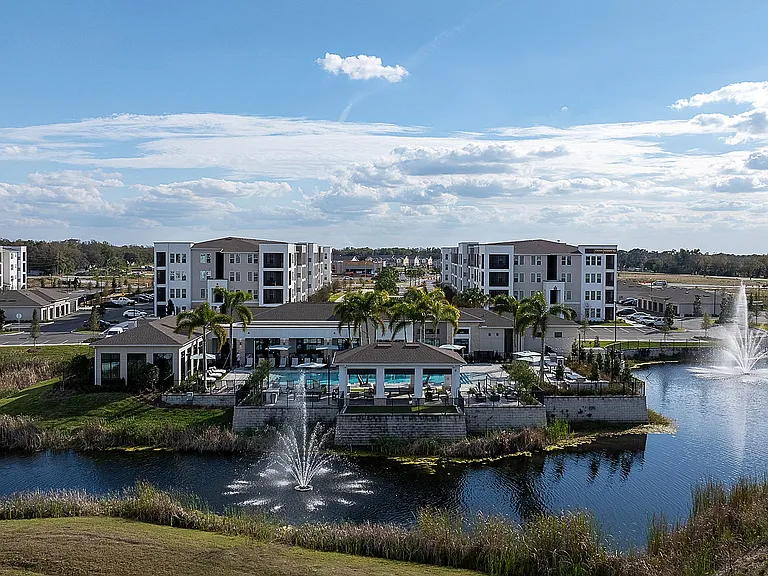Gorgeous Aerierl View of Pool and Pond