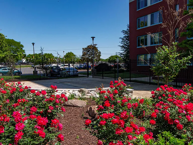 Steward Tower Apartments Landscaped Patio