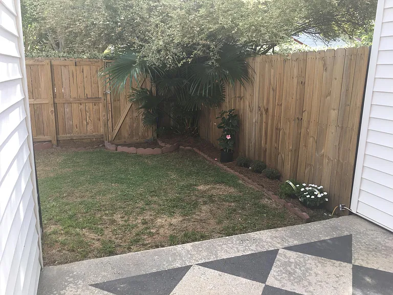 fenced in backyard