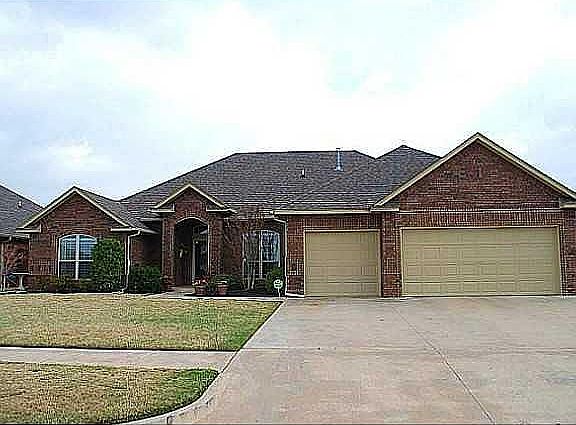 Front with 3-car garage