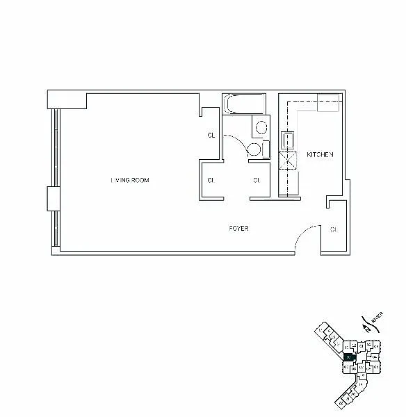 Floor plan ATLANTIC - Studio One Bathroom