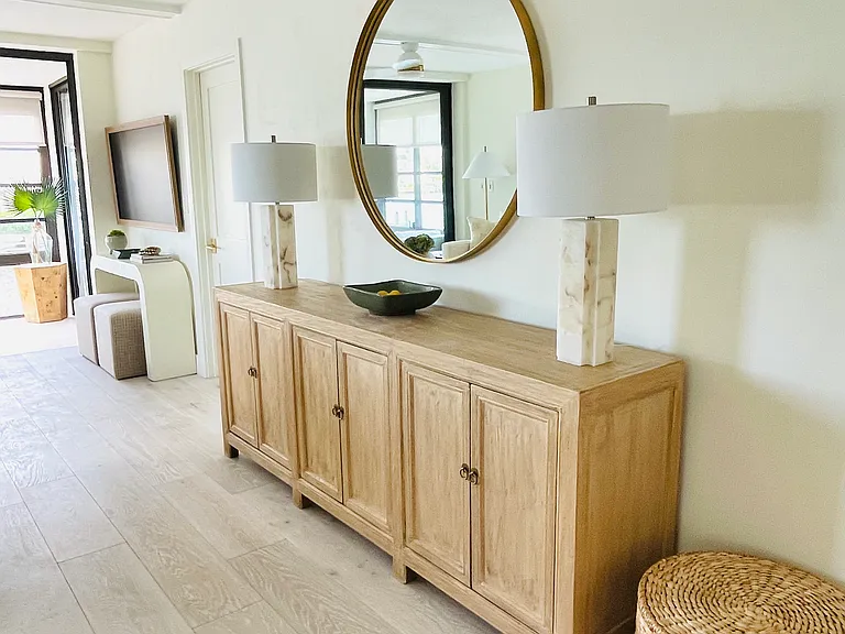 Dining console for extra storage