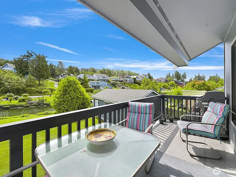The deck off the kitchen