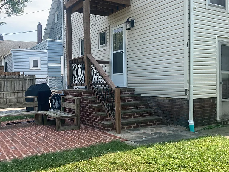 Back porch and patio/side of house