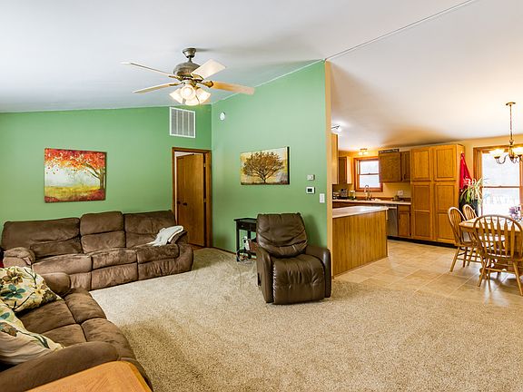 Open living room to the kitchen.