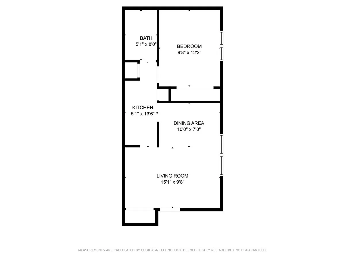 Floor plan 1 Bed 1 Bath