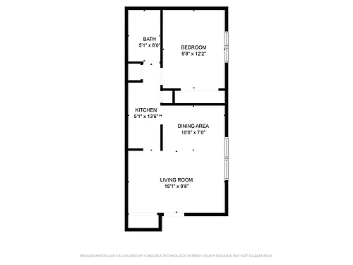 Floor plan 1 Bed 1 Bath