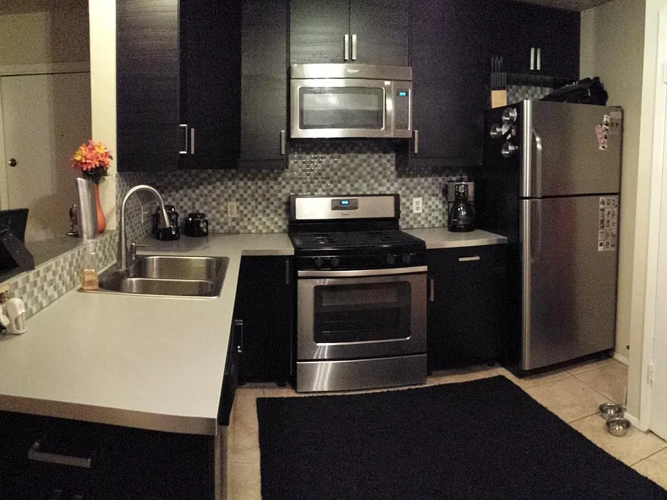 Updated kitchen with deep sink.