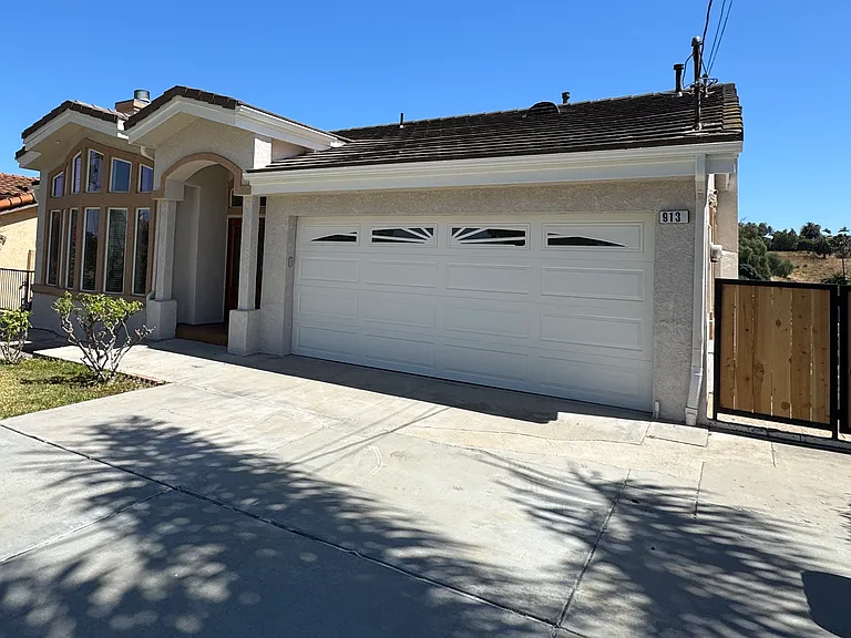 Large driveway.
