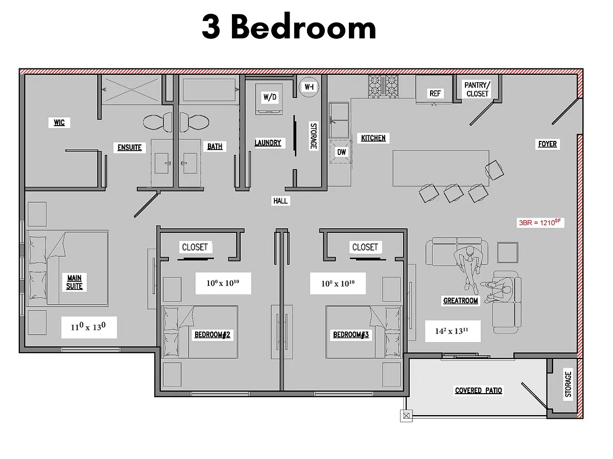 Floor plan Three Bedroom Apartment