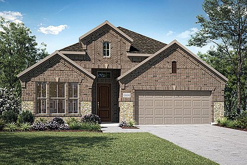Elevation F is a brick and stone elevation with with herringbone brick feature at gables. Many desig