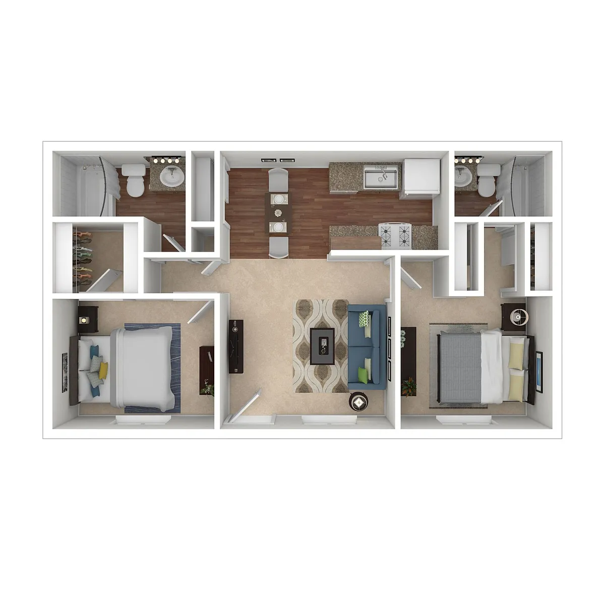 Floor plan 2 Bed / 2 Bath