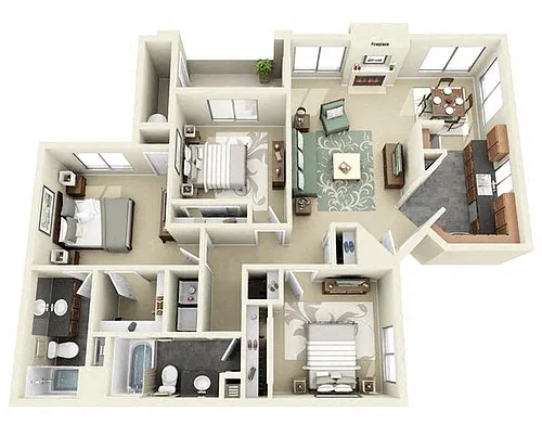 Floor plan Three Bedroom