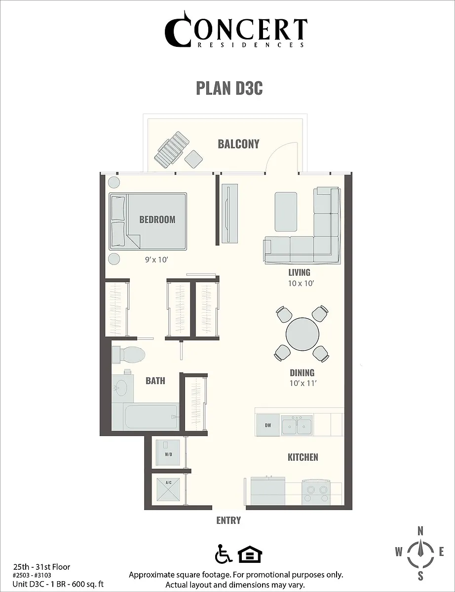 Floor plan Concert D3C 1x1