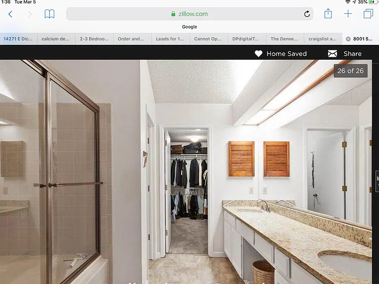 Master Bathroom with large walk in closet