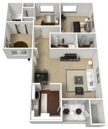 Floor plan C2: 3 Bed 2 Bath