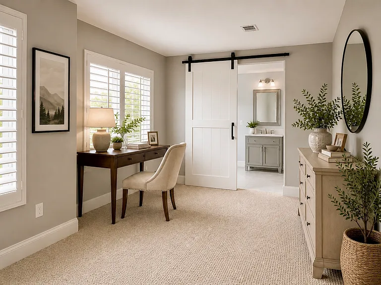 Master bedroom work space. Virtual staging - no furniture included.