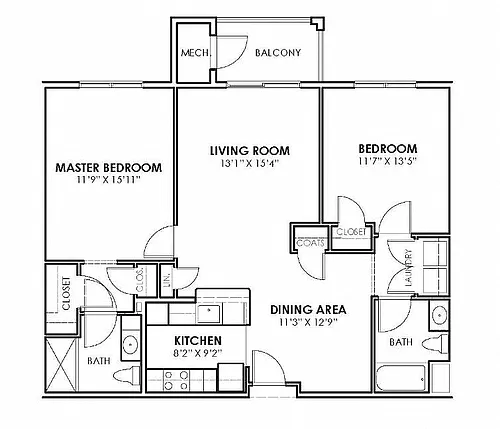 Floor plan Two Bedroom