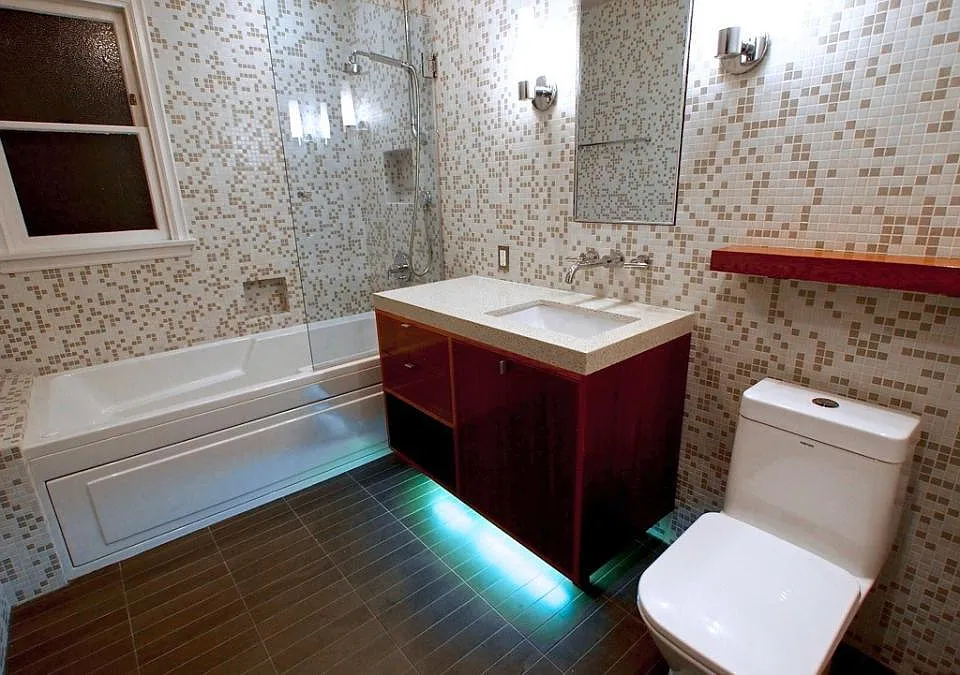 Bathroom with heated Jacuzzi tub