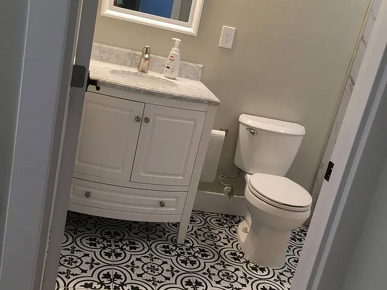 Hall bath sink - tub/shower.