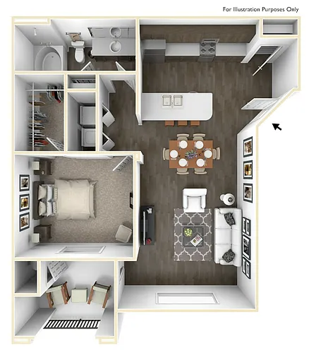 Floor plan 1 Bed/1 Bath