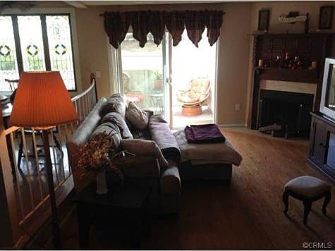 Living room with balcony view