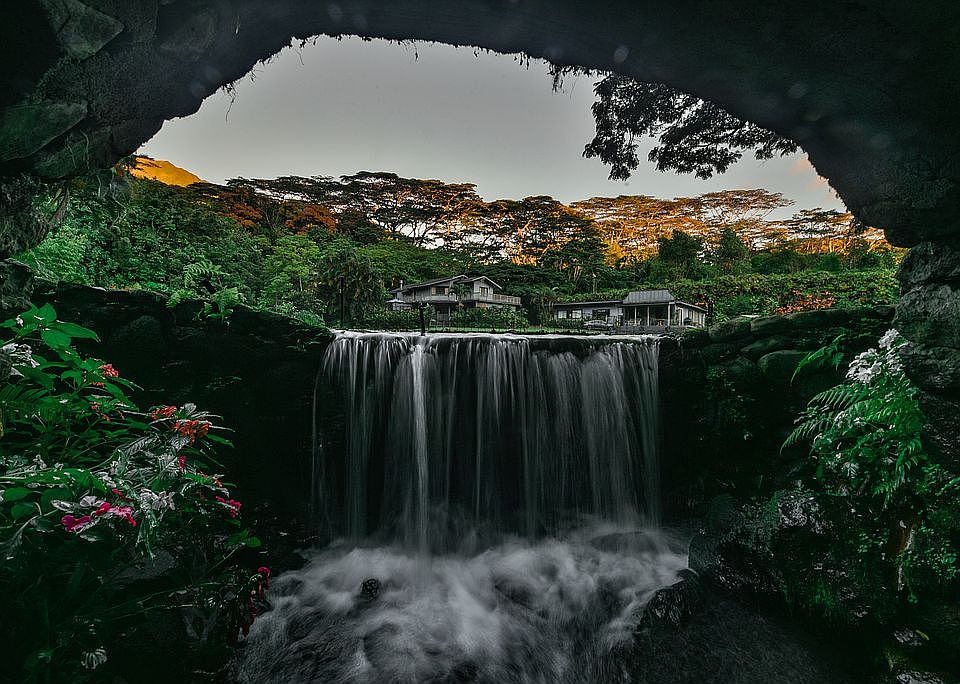 Waterfall from Koi Pond