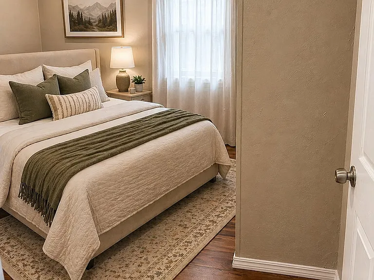 Ai Staged Master Bedroom

DISCLAIMER: This image is intended to show how the space may be furnished or designed and not to be relied upon as the exact depiction of the current condition, layout, or finishes in this home.
