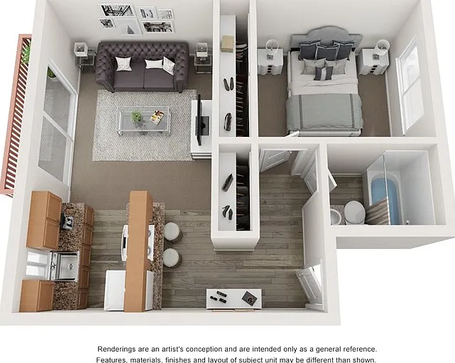 1 Bed 1 Bath 516 sq. ft.