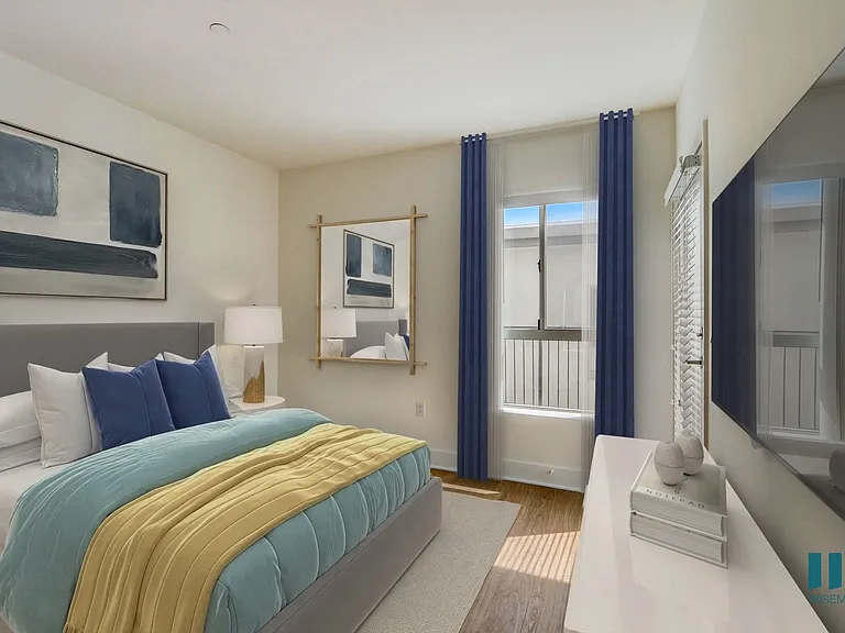 Bedroom with Vinyl Flooring and Patio