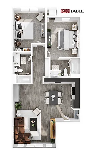 Floor plan 2BR/2BA - B1