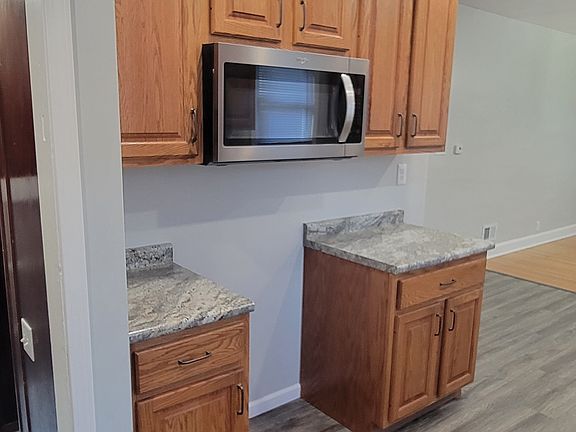 Kitchen with new microwave