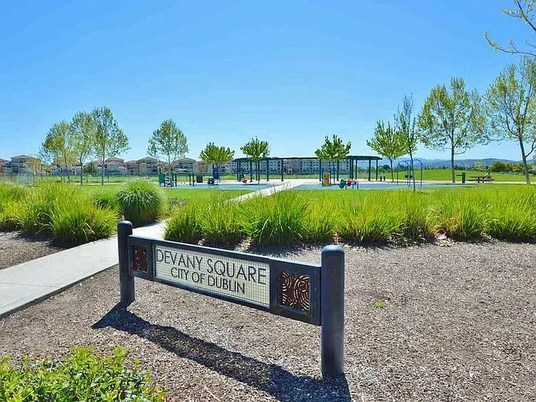 Park with swings for kids opposite community