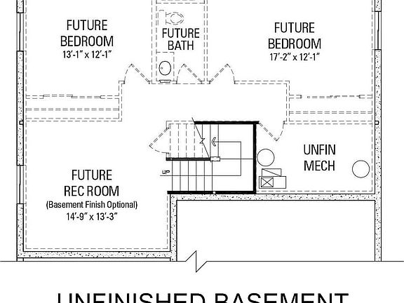 Unfinished Basement 1012 sq ft (Home has reversed floor plan