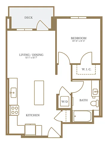 Floor plan 1 Bed/1 Bath-11A