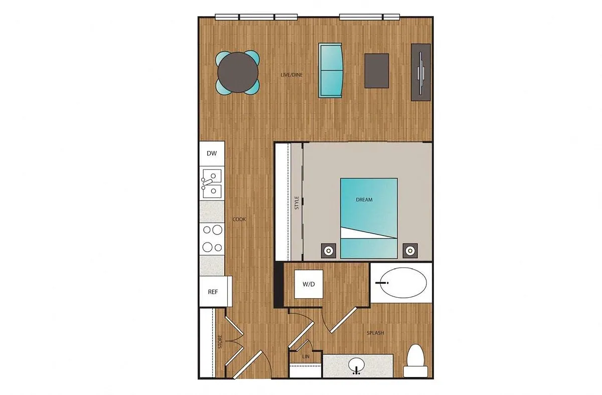 Floor plan Phase I Urban 1x1 E