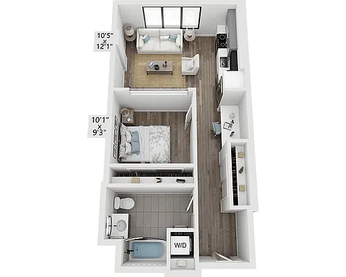 Floor plan One Bedroom A1I