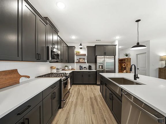 Kitchen with subway tile backsplash