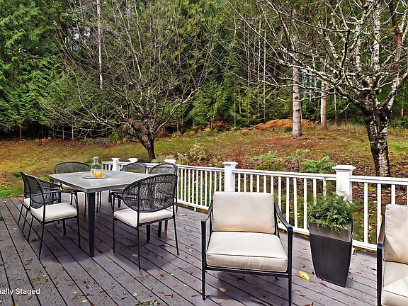 Virtually staged back deck.