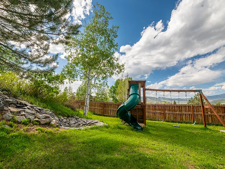 Play structure in the backyard.