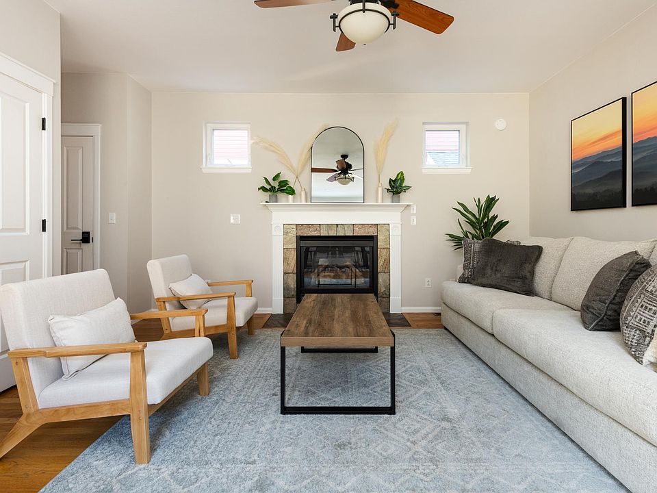 Living space with gas fireplace.