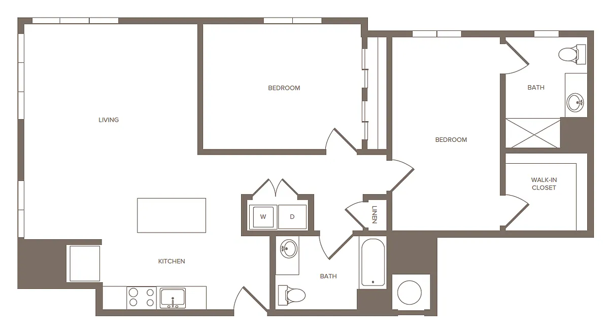 Floor plan 2 Bed/2 Bath-L