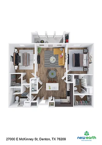 Floor plan B-2 2 Bed 2 Bath