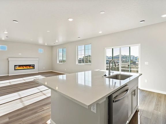 A view of the Great Room from the Kitchen Island