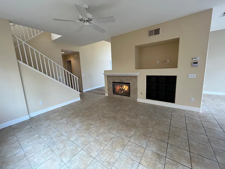 Cozy family room with fireplace