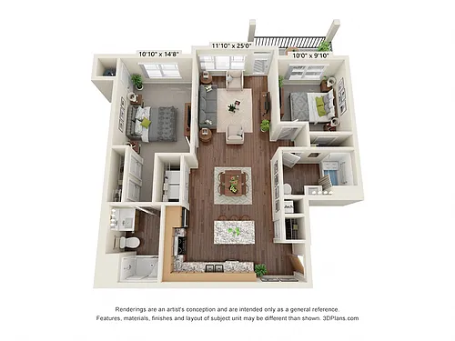 Floor plan Two Bedroom B2