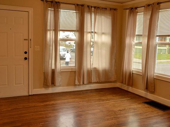 Living room with oak floors