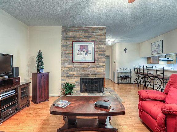 Living room and beautiful fireplace