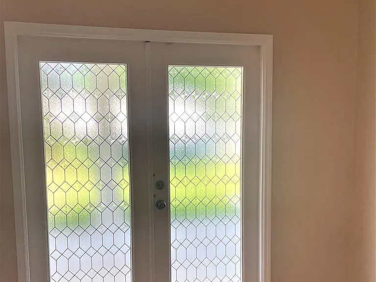 Atrium doors to outside porch.